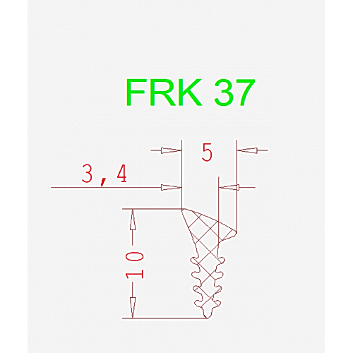 Уплотнитель Алютех FRK 37 2мм чёрный 1 метр.