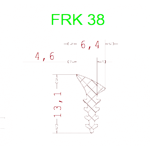 Уплотнитель Алютех FRK 38 3мм чёрный 1 метр.