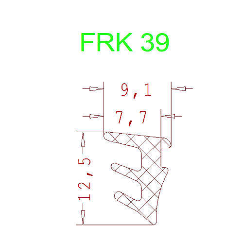 Уплотнитель Алютех FRK 39 4мм чёрный 1 метр.